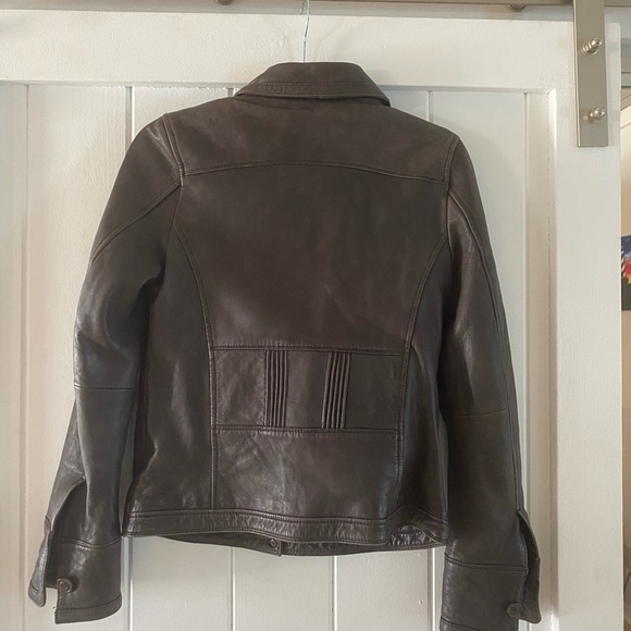 Mango Disco Tek brown sheep leather jacket. - Picture 10 of 10